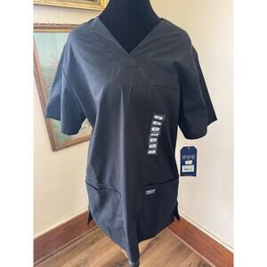 NWT Cherokee Workwear Professionals WW695 Black Scrub Top XS Men’s Stretch